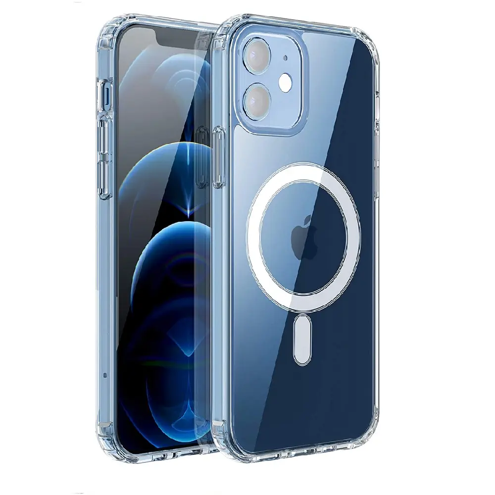 Ultra Clear Magnetic Circle Magsafing Case For iPhone 14 13 12 11 Pro Max Mini XS XR 7 8 Plus iPhone Magnetic Macsafe Cases