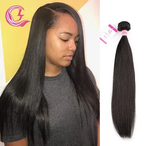Clj Wholesale Extension Des Cheveux Raw Virgin 100% Human Hair Brazilian Black 40 Inch Straight 10A Bundles For Braiding