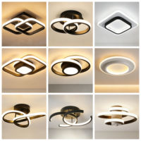 Lampu Strip LED Persegi Modern untuk Dekorasi Rumah, Lampu Plafon Kaca Besi untuk Pintu Masuk, Lorong, Kamar Tidur, Ruang Ganti, Aula