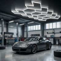 Tube LED en nid d'abeille à intensité variable 6500K, forme géométrique moderne, pour showroom automobile, salle de sport, entrepôt et garage