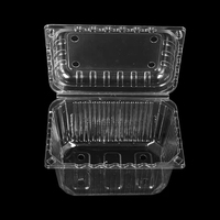 Boîte de récolte de fruits en plastique PET à clapet, conteneur d'emballage de raisin recyclable de 1000 g, vente en gros, couvercle à charnière, panier, États-Unis