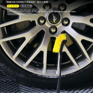 Car Wheel Brush Tire Cleaning Brush With Hard And Soft Bristles For Steel Rim <b>Gap</b> Hub Fine Cleaning Tool Plastic Handle - Product Image 2