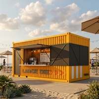 Bar modulaire préfabriqué en conteneur, kiosque pop-up en acier, boutique de boissons extérieure pour plage, festival, station balnéaire