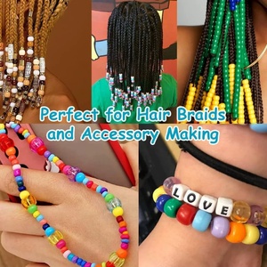 500g/bag <strong>Large</strong> Package Acrylic <strong>Beads</strong> 6x9mm Big Hole Pony <strong>Beads</strong> Fashion Hair <strong>Beads</strong> Kids DIY Hair Accessories - Product Image 4