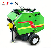 Nouvelle conception de presse à balles compacte et ronde pour foin et ensilage, système intégré de pressage et d'emballage, mini-machine d'emballage, idéale pour la récolte