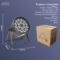 Projecteur LED PAR Dimmable 18*10W RGBW à Boîtier en Aluminium Durable, Modèle Privé, DMX/Activé par le Son, Ra80, pour DJ, Discothèque, Fête, Concert