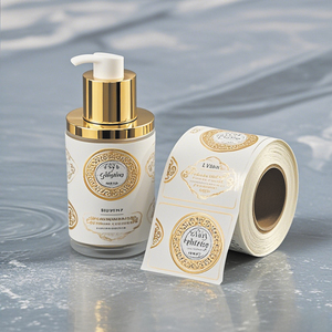 <span class=keywords><strong>Rouleau</strong></span> d'étiquette privée or auto-adhésif d'autocollant étanche personnalisé pour bouteille de parfum de pot cosmétique - Product Image 3