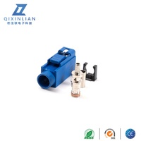 Fakra HSD konektor koaksial betina C (RF) Set Crimping SMB nyaman biru untuk kode C otomotif