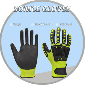 Guantes De seguridad industriales resistentes a cortes SONICE Material TPR Guantes De impacto para trabajo mecánico de construcción de campos petrolíferos - Product Image 3