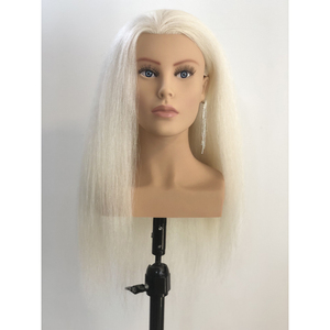 Prix d'usine - Tête de mannequin en poils de yak 100% (55 cm, 230 g) <span class=keywords><strong>pour</strong></span> entraînement facial européen, avec épaules uniquement, personnalisable - Product Image 1