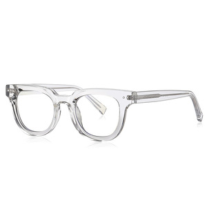 Vintage <strong>Korean</strong>-style Flat-top <strong>Glasses</strong> Solid Gray Simple Rivets Blue Light protection Unisex Polycarbonate CP Insert - Product Image 4