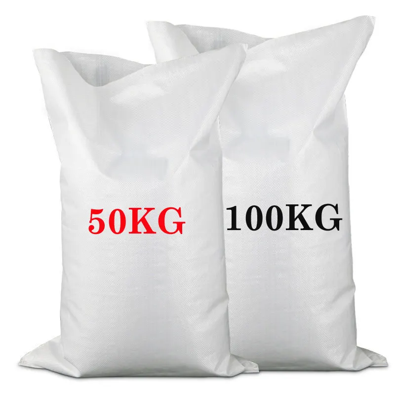 Plastik ambalaj polipropilen 25kg PP dokuma çuval 50kg poli PP dokuma çanta için pirinç unu gübre tohumları tahıl un
