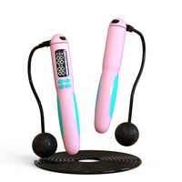 Corde à sauter intelligente 2-en-1 avec balles de gravité, capteur Hall, compteur intégré, corde à sauter en fil d'acier réglable pour l'exercice en intérieur