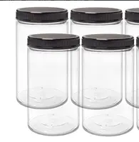 6OZ Plastic Jars with Black Lids 40Pcs Empty Plastic Pot Jars Round Re –  Coco Skin Therapy