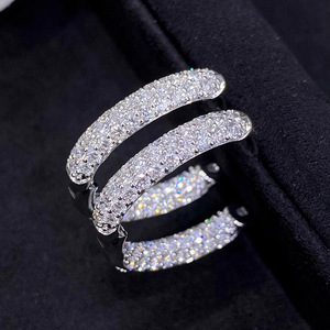 Aretes Colgantes de Plata Ley 925 con Circonita, Diseño Largo para Fiesta, Boda, Joyería Fina Hipoalergénica, Venta al por Mayor - Product Image 1