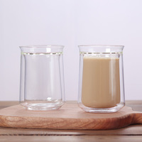 Tasse à café à double paroi à fond unique de style américain, verre à thé résistant à la chaleur, nouveau verre à double paroi