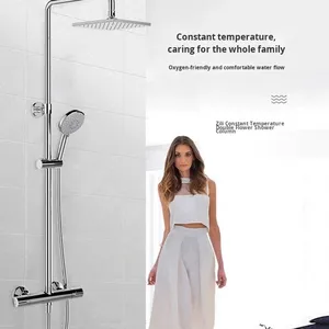 ฝักบัวอาบน้ำแบบปรับหมุนได้ รุ่น Zile K-26469T-9-CP หัวฉีดขนาดใหญ่ ควบคุมอุณหภูมิคงที่ วัสดุทองเหลืองคุณภาพสูง สำหรับโรงแรม - Product Image 2