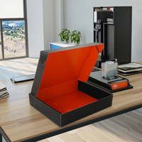 Boîtes d'expédition pour vêtements, prix d'usine, logo personnalisé, double couleur noir-orange, boîte d'avion