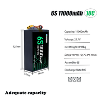 QiQiHigh Décharge Taux 5C 10C 6S 12S 14S 18S 5500mAh 11000mAh Hv Lithium pour Uav Fpv Drone Batterie