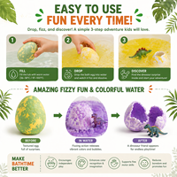 Bain pour enfants à thème dinosaure |   Jouet Dragon à l'intérieur |   Cadeau biologique végétalien amusant et pétillant |   Cadeau d'anniversaire de Pâques |   Personnalisation OEM