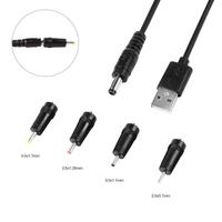 Kabel Catu Daya USB Hitam 22awg ke Jack Barrel DC 2.5 mm 0.7 mm 5V 3A