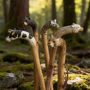 Customized Wooden <strong>Walking</strong> <strong>Stick</strong> with Animal Shape for Hiking Camping - Product Image 1