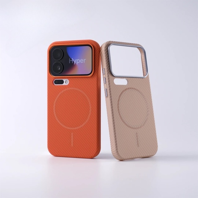 Minimalist Frosted Carbon Fiber Texture Phone Case for Xiaomi 15Ultra 17 Promax Magnetic Wireless Charging Shockproof Back Cover