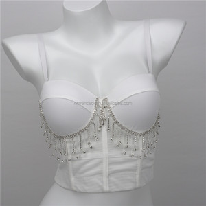 NOVANCE Tops <span class=keywords><strong>De</strong></span> Mujer <span class=keywords><strong>De</strong></span> <span class=keywords><strong>Moda</strong></span> <span class=keywords><strong>2022</strong></span> Sexy Hot Girls Tirantes Diamond Fringed White <span class=keywords><strong>Crop</strong></span> <span class=keywords><strong>Top</strong></span> Short Slim Camisoles - Product Image 2