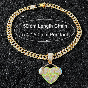 Collar con Colgante de Auriculares con Diseño Innovador y Personalizado Estilo Hiphop con Corazón, de Aleación, para Hombre, Joyería de Moda, Novedad 2026 - Product Image 5