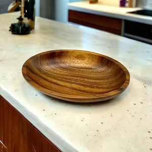 Piatto da portata ovale in legno di Acacia per frutta e cibo Versatile come montante per impasti e gioielli o monete - Product Image 6