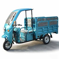 Tricycle électrique pliable 1200W 60V à 3 roues, type Keke Tuk Tuk, pour adultes, avec cabine et sièges passagers, fabriqué en Chine.