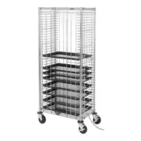 Chariot de rangement antistatique SMT en fil chromé avec plateau ESD en acier au carbone et roues en caoutchouc conductrices de 4 pouces, personnalisable OEM pour PCB
