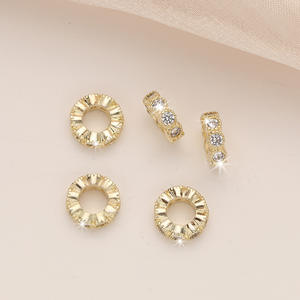 Nueva pulsera de perlas, accesorios para collar, chapado en cobre, 14K, oro Real Color, cuentas de anillo de diamante de circón hechas a mano conservadas - Product Image 2