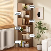 Meuble d'angle sur pied, étagère triangulaire rétractable en pierre, design minimaliste moderne, pour salon et chambre