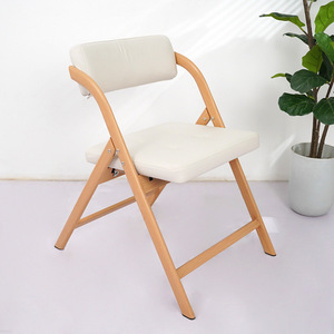 Chaise en cuir rembourrée à usage domestique Design moderne Dossier en métal-Dortoir Ordinateur Étude <span class=keywords><strong>Location</strong></span> <span class=keywords><strong>Appartement</strong></span> Bureau Utilisation Chaise de salle à manger - Product Image 1
