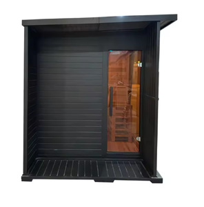 Vente flash : Sauna carré extérieur noir pour 4-6 personnes, en cèdre et en hemlock, avec poêle électrique 6 kW et pierres de sauna - Product Image 2