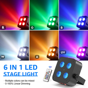 Paquete de 8 Luces LED Par RGBWA UV Inalámbricas de 4x12W con Batería y Estuche de Carga para Decoración de Eventos y Bodas - Product Image 4