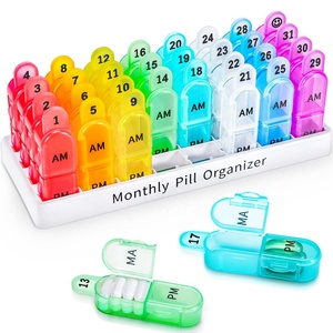 Organizador de Pastillas Mensual Portátil al por Mayor, 30 Días, 32 Compartimentos AM/PM, Material PP, Estuches para Vitaminas - Product Image 6