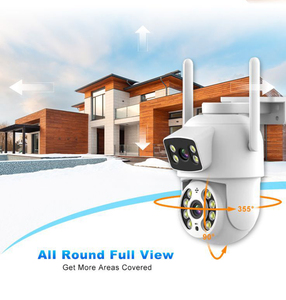 Icsee Camera không dây 3MP + 3MP Camera an ninh Ống kính kép theo dõi kép Camera Wifi 355 độ Pan Tilt Zoom - Product Image 6