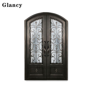Puertas de Hierro Forjado Doble con Vidrio, Impermeables, Estilo Francés, <span class=keywords><strong>Alta</strong></span> <span class=keywords><strong>Costura</strong></span> - Product Image 5