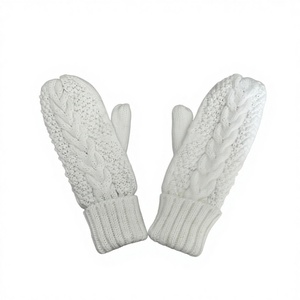 Gants en tricot torsadé pour femmes, couvrants, chauds et thermiques pour l'hiver, couleurs personnalisées, faible MOQ - Product Image 2