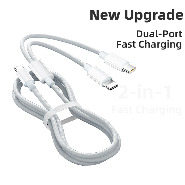 2 in 1 TPE Braided Fast Charging Cable for Phones