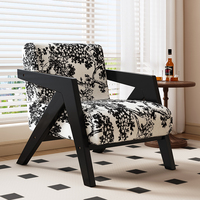 Fauteuil d'appoint moderne en bouclette avec ottoman pour salon, style mi-siècle, idéal pour la détente à domicile - Vente en gros
