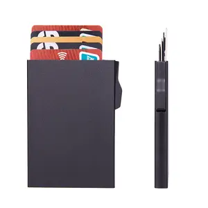 Bagsplaza गर्म बेच कस्टम लोगो फैशन पॉप अप एल्यूमीनियम धातु आरएफआईडी अवरुद्ध आईडी क्रेडिट कार्ड आस्तीन कार्ड धारक