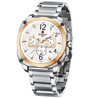 Ödül lüks saatler erkekler Chronograph 43 mm büyük harf ağır katı paslanmaz çelik erkek quartz saat montre