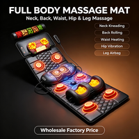Matelas de massage infrarouge électrique Zhipin avec coussinets d'air, rouleaux, airbag intégral, vibrations, étirement et pression, 24W