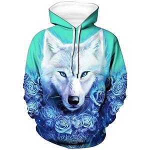 Vendita calda alla moda felpa con cappuccio modello lupo Cool da uomo autunno inverno con un forte fascino Cool - Product Image 6