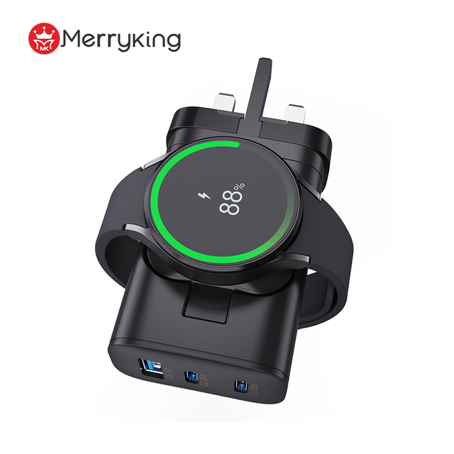 Original Factory 43W 45W Qi2 3 in 1 Foldable Wireless Charger 10W & 40W Outputs CE EMC LVD Wall Charger with Retail Colour Box