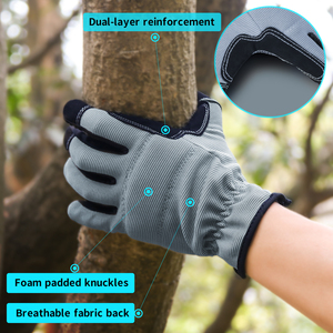 Gants de travail antidérapants en microfibre résistants aux coupures, compatibles écrans tactiles, noirs, pour jardinage et sécurité des conducteurs, résistants à l'usure, pour hommes - Product Image 6