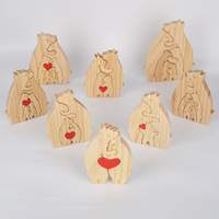 Gros câlin ours famille cinq ours décoration de bureau vacances ornements de table bricolage bois ours puzzle cadeaux